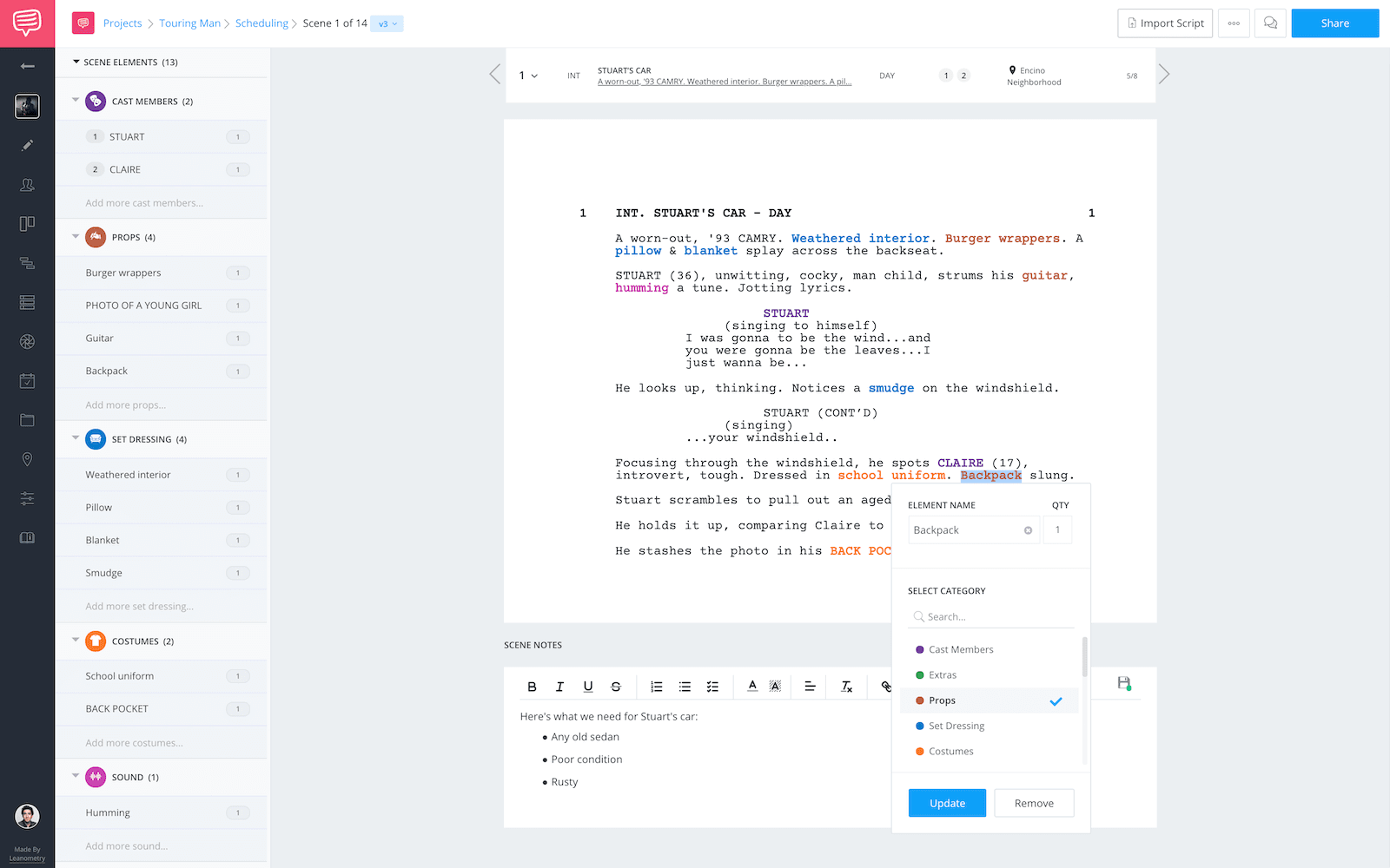 Free Script Breakdown Sheet - Sample Breakdown Template - Touring Man Free Script Breakdown Sheet - Sample Breakdown Template - Touring Man